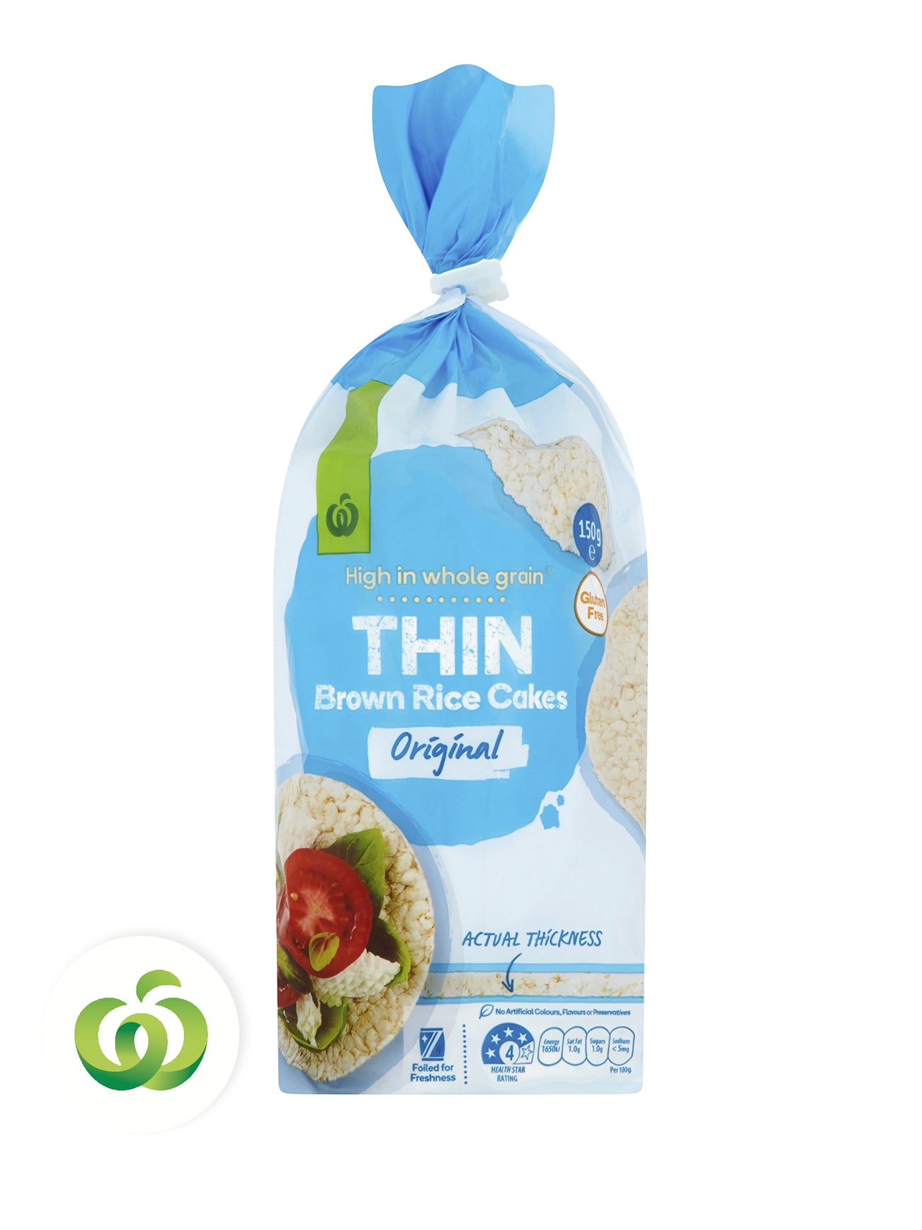 WOOLWORTHS THIN RICE CAKES ORIGINAL 150G