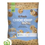 WOOLWORTHS CHOC CHIP MINIS BISCUITS 8PK 180G